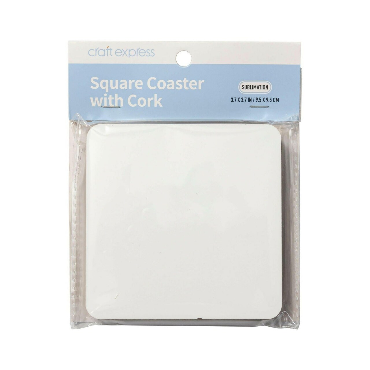 Craft Express 4-Pack White Square Coasters, Sublimation Hardboard Blanks